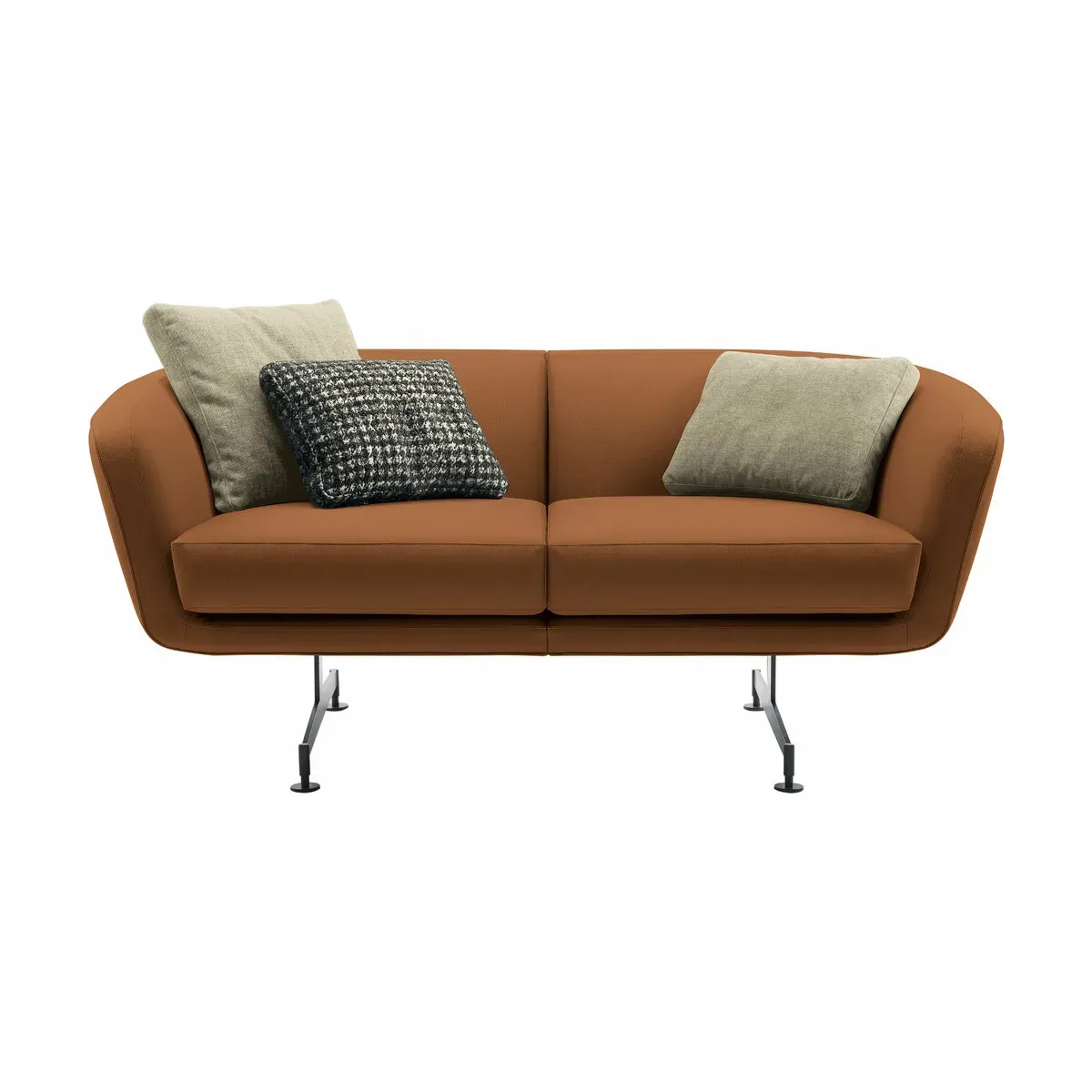 Canapé 2 places en cuir écologique marron 170cm Betty - Kartell