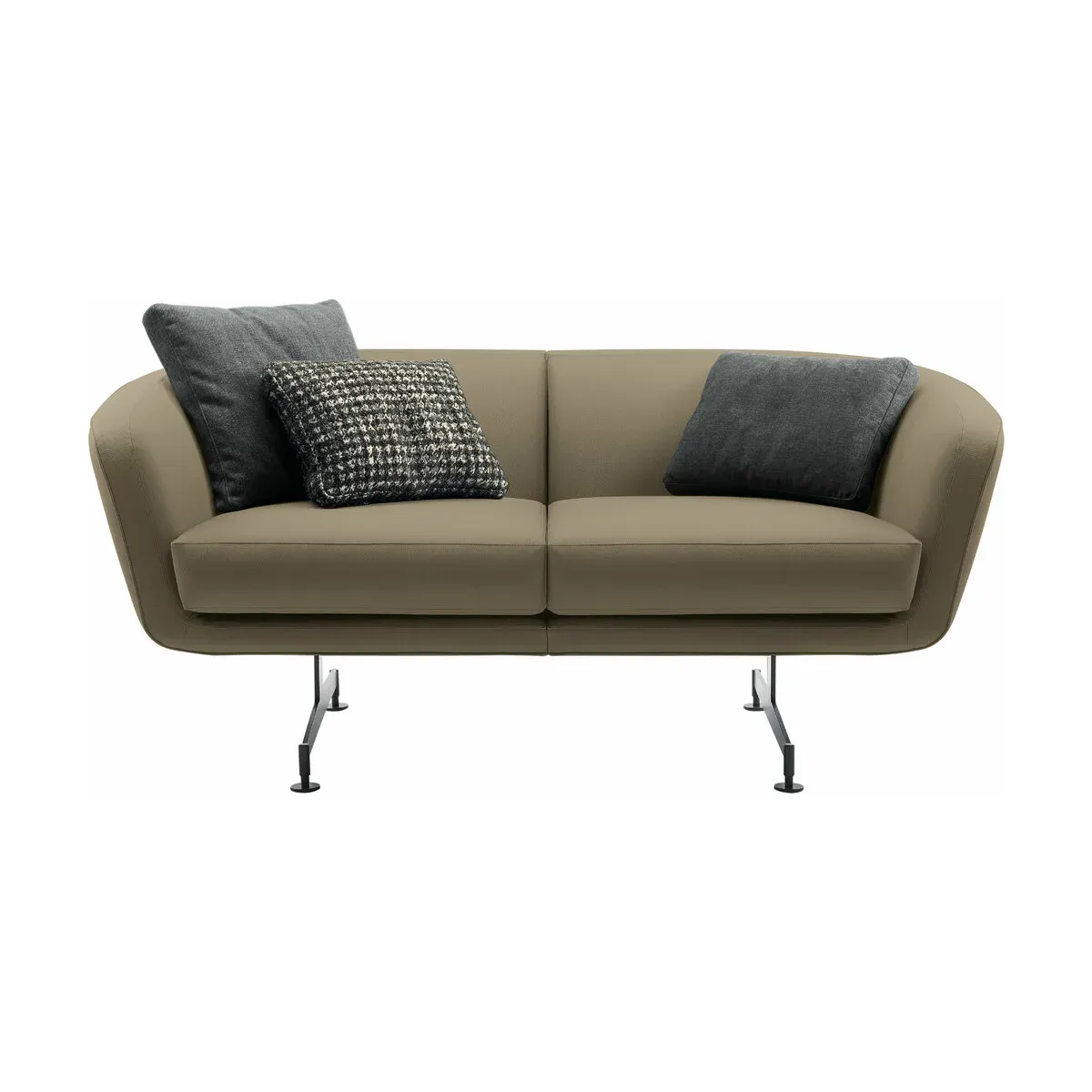 Canapé 2 places en tissu gris tourterelle 170cm Betty - Kartell