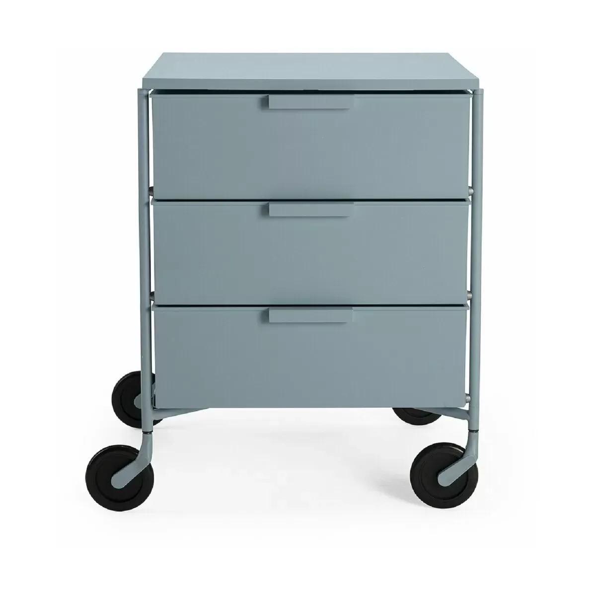 3 Caissons sur roulettes bleu MOBIL MAT - Kartell