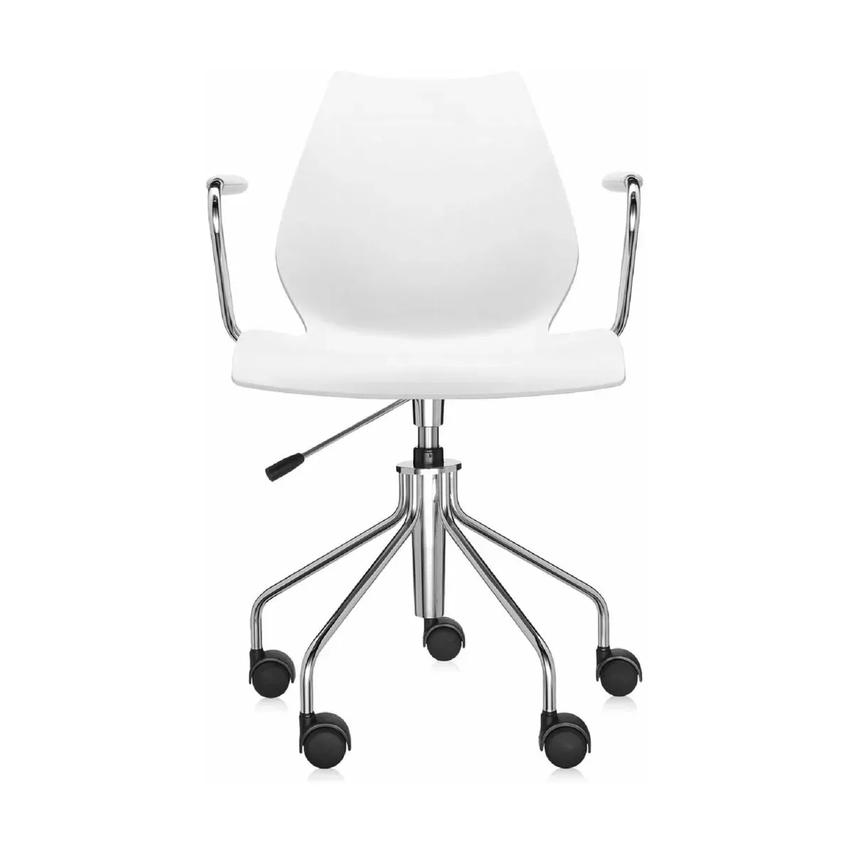 Chaise à roulettes blanche avec accoudoirs Maui - Kartell