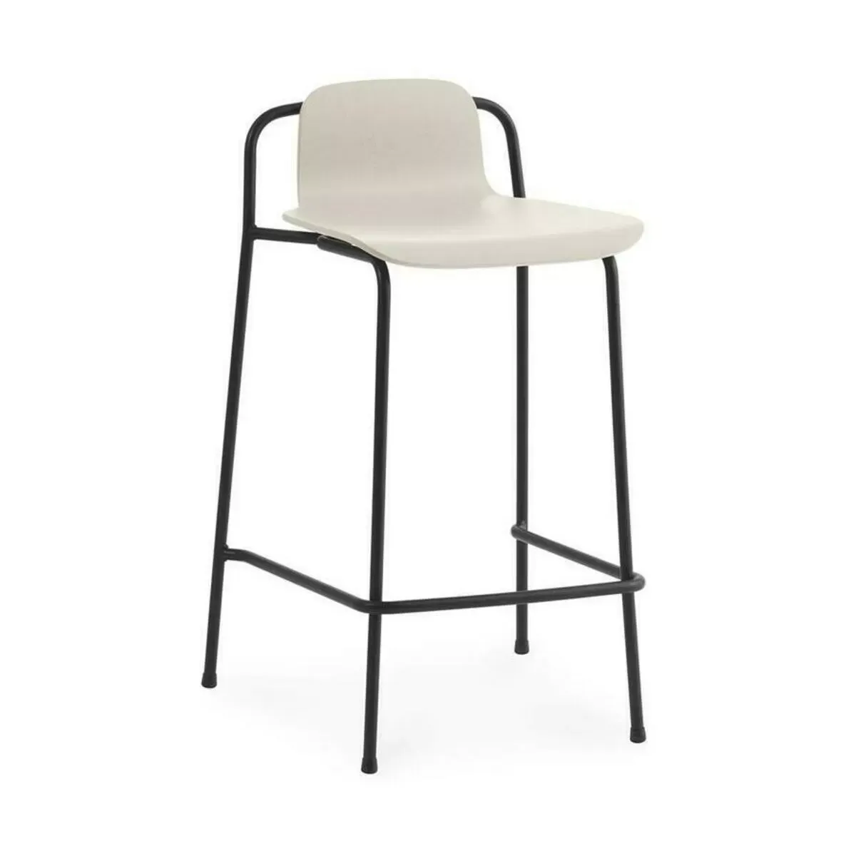 Tabouret de bar gris clair et acier noir Studio 65 Cm - Normann Copenhagen