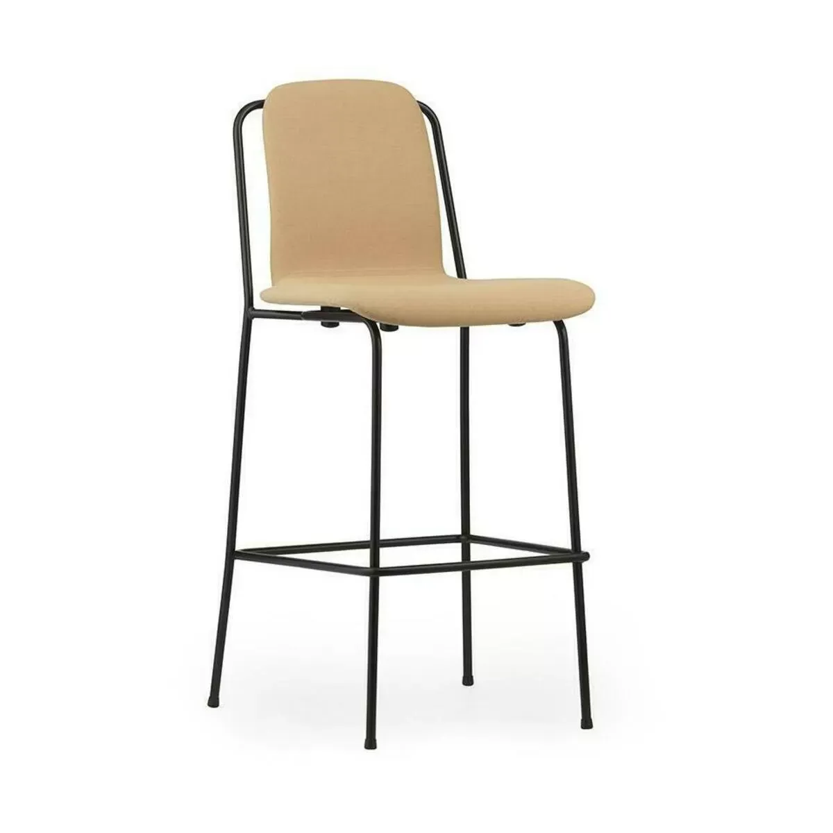 Chaise de bar Studio 75 Cm Full Uph. Black Steel - Normann Copenhagen