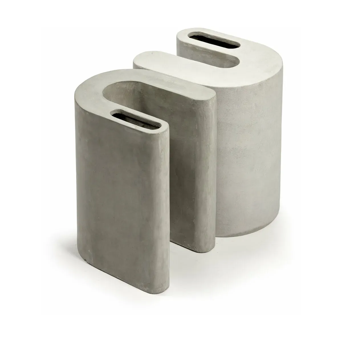Set de 2 tables et vases en béton gris Ux2 - Serax
