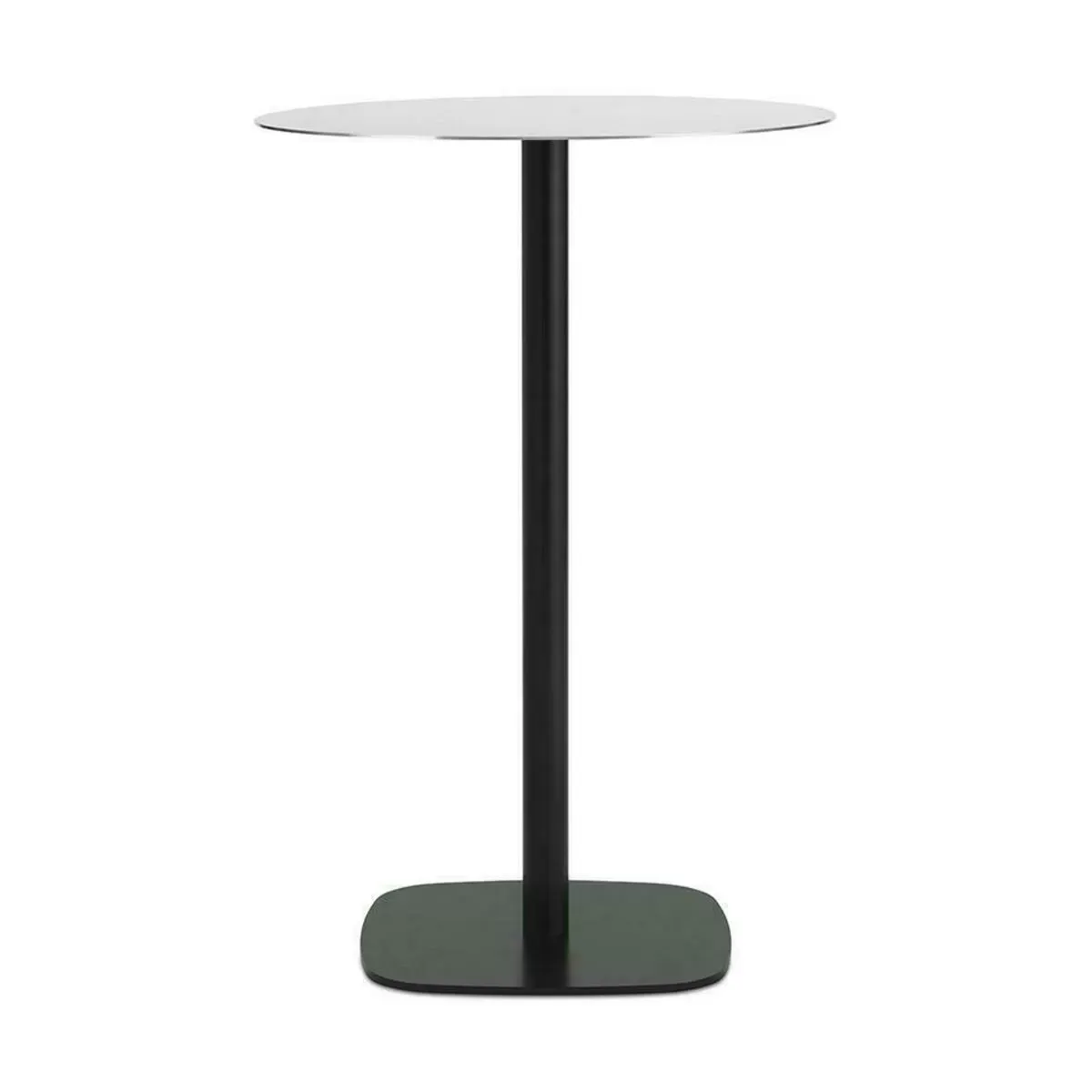 Table à manger ronde en aluminium noir et acier blanc 7O cm Form - Normann Copenhagen