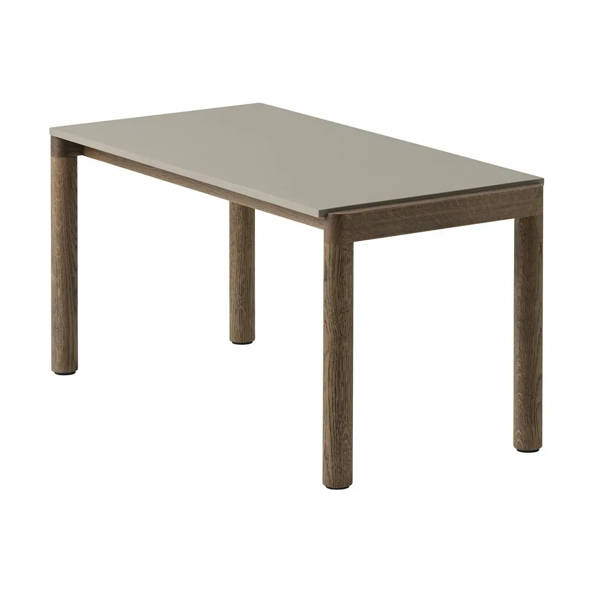 Table basse en grès taupe lisse et chêne foncé 85 x 40 cm Couple - Muuto