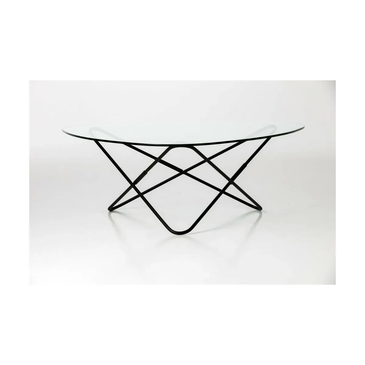 Table basse structure noire et verre transparent AO - Airborne