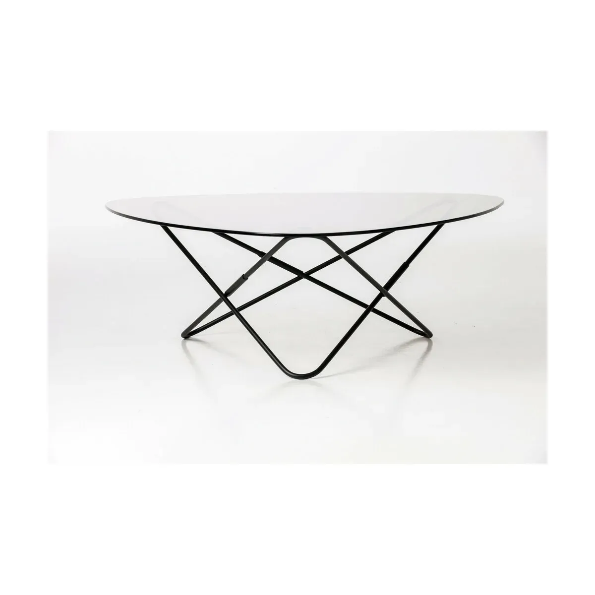Table basse structure noire et verre fumé AO - Airborne