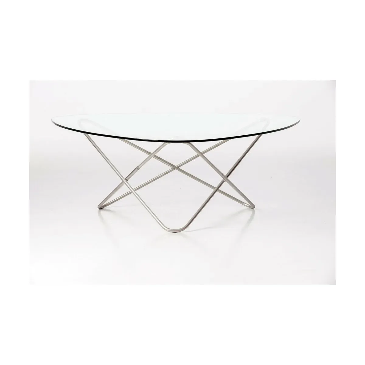 Table basse structure inox et verre transparent AO - Airborne