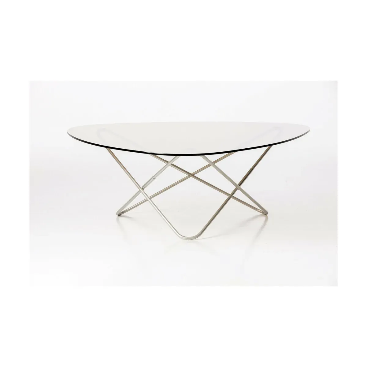 Table basse structure inox et verre fumé AO - Airborne