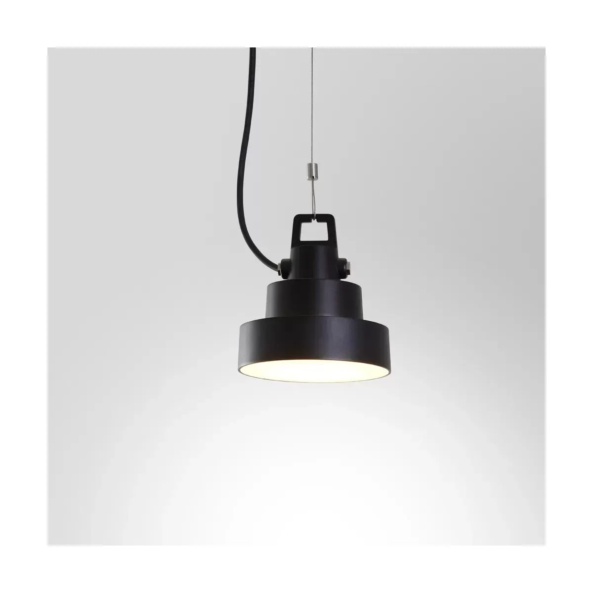Suspension en aluminium noir 16 cm Plaff On - Marset