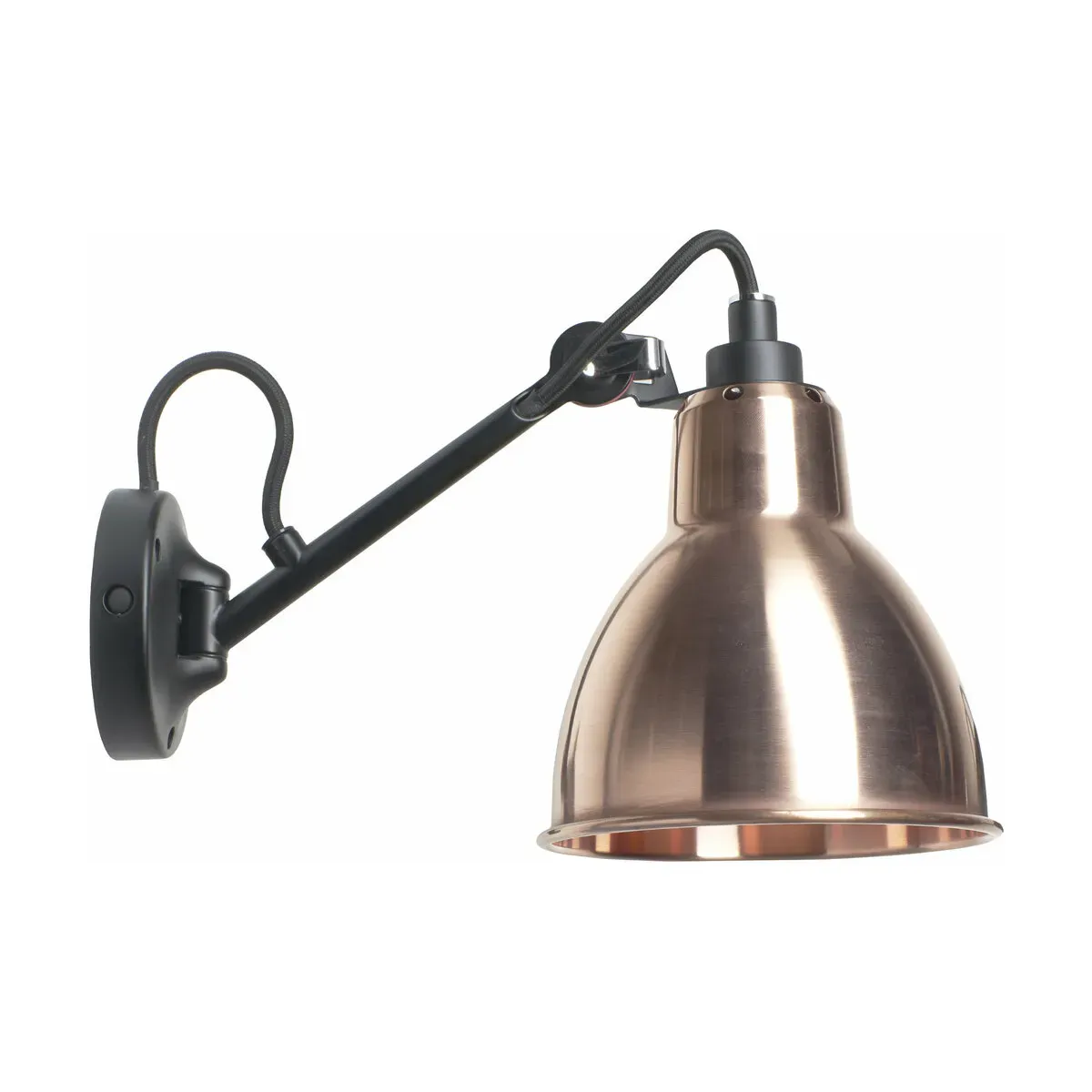 Applique murale avec interrupteur en acier cuivré brut Gras SW 104 - DCW Editions