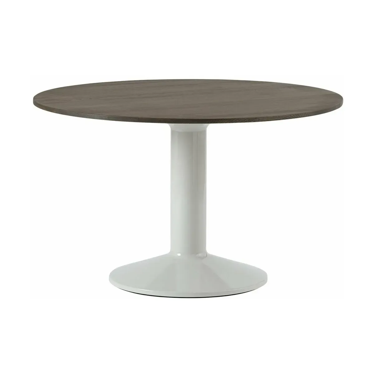 Table à manger ronde en chêne massif foncé et piètement gris 120 cm Midst - Muuto