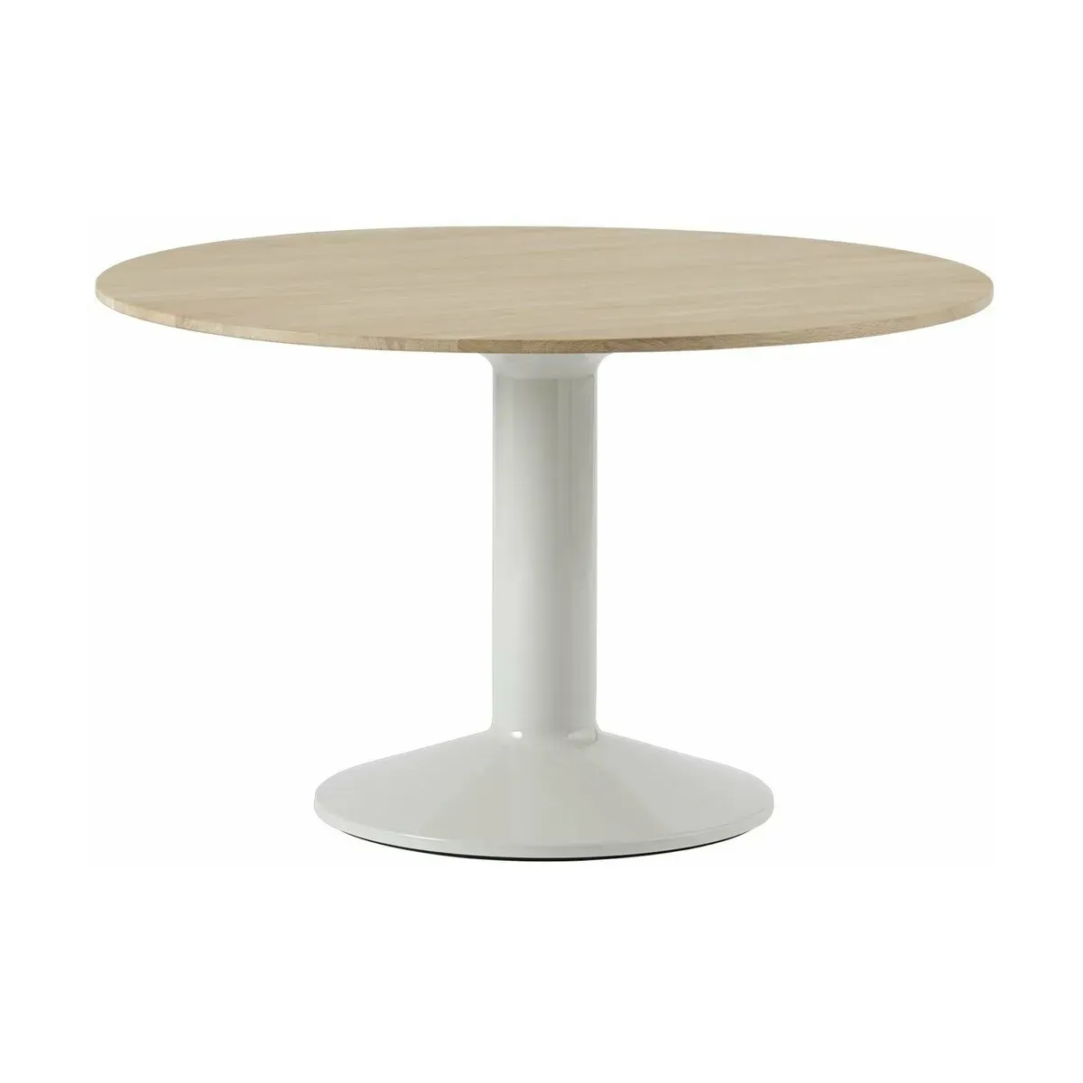 Table à manger ronde en chêne massif huilé et piètement gris 120 cm Midst - Muuto