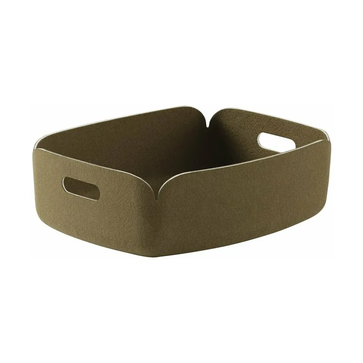 Petit panier de rangement recyclé rectangulaire kaki Restore - Muuto