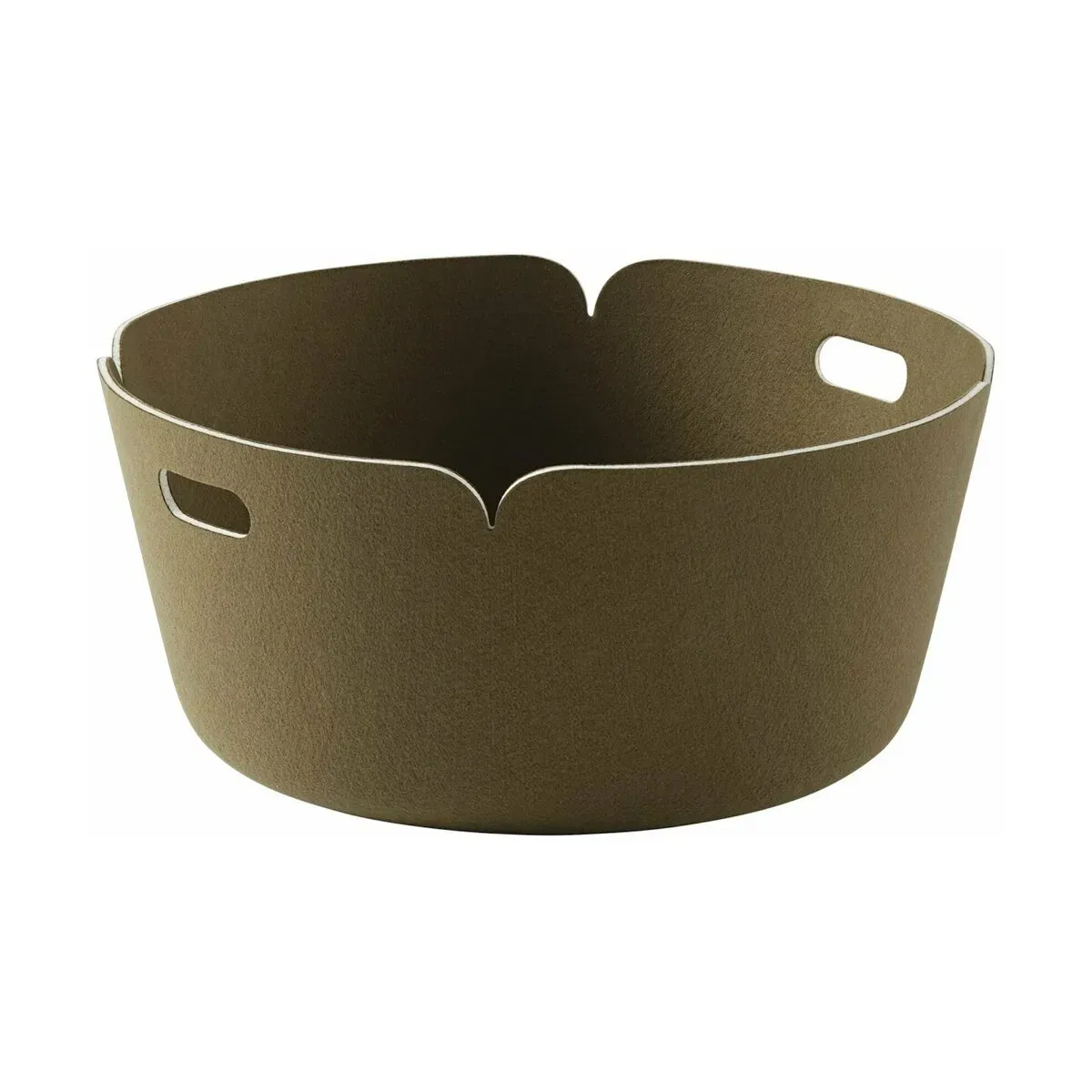 Panier de rangement recyclé rond kaki Restore - Muuto