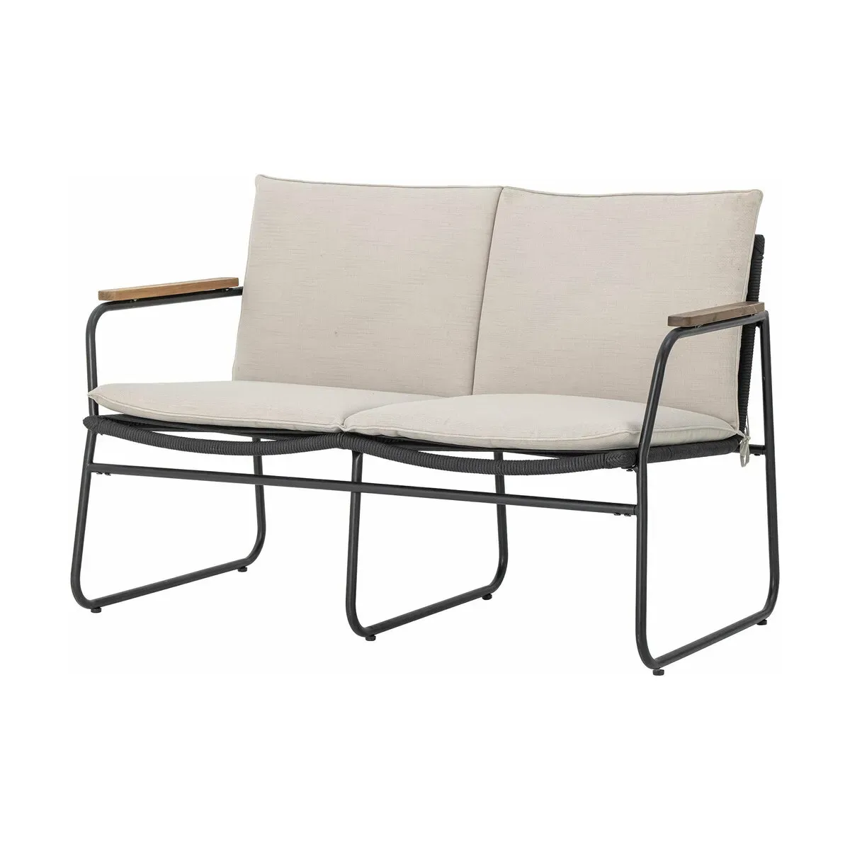 Canapé de jardin en métal noir 125cm Hampton - Bloomingville