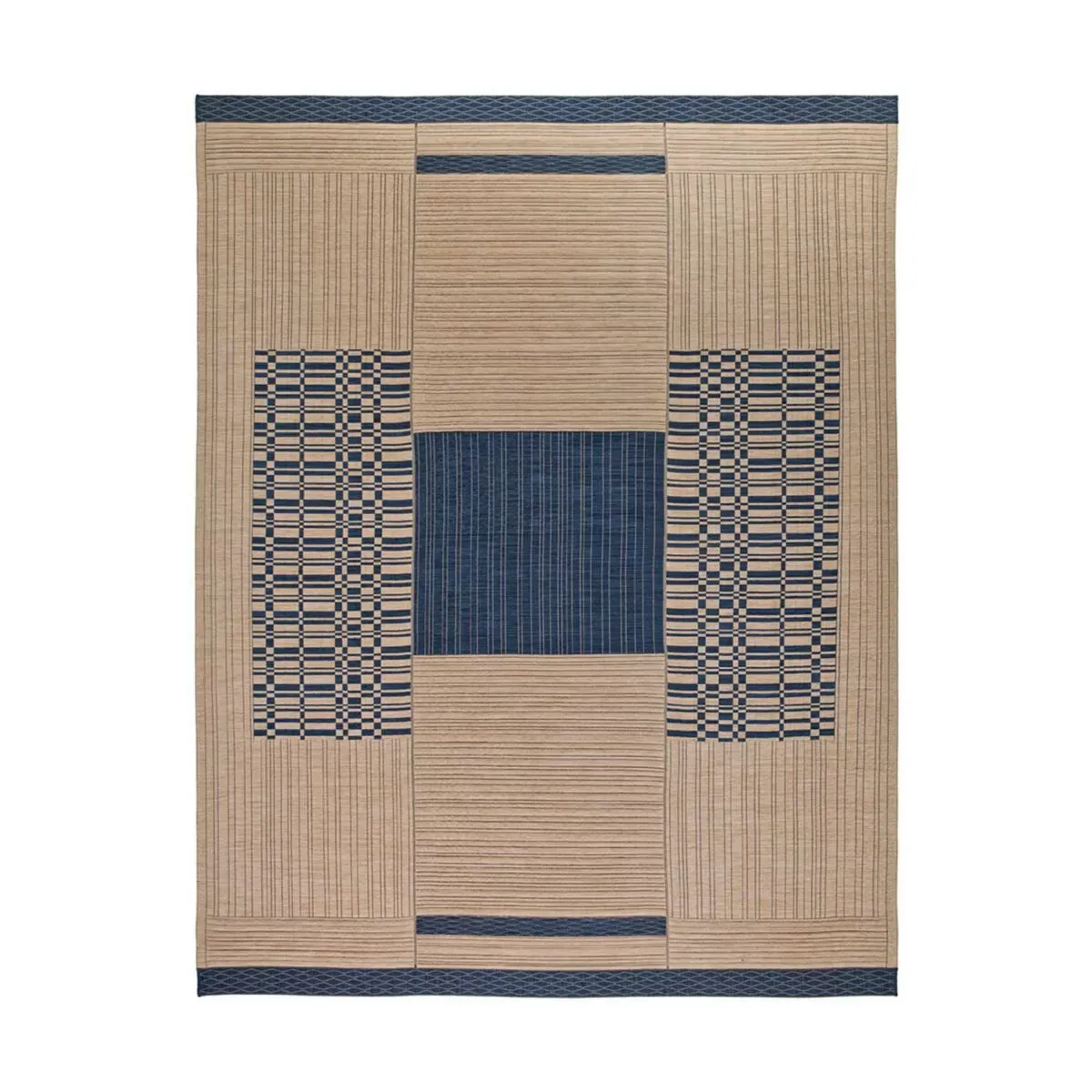 Tapis rectangulaire en tissage bleu 300x230 cm Guna 03 - Gervasoni