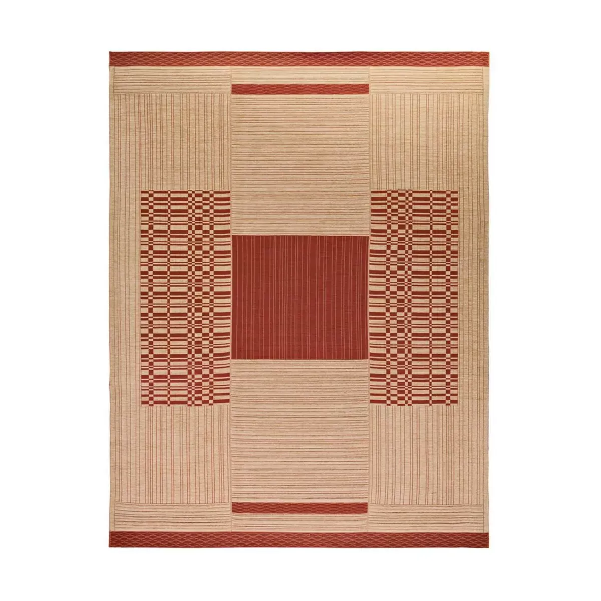 Tapis rectangulaire en tissage rouge 300x230 cm Guna 03 - Gervasoni