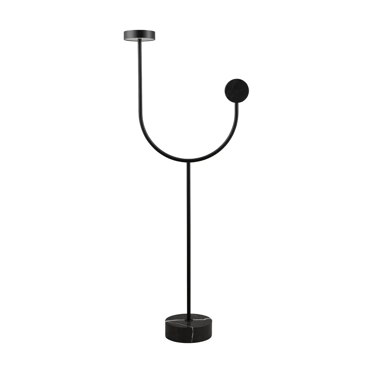 Lampadaire en acier et base en marbre noir 127 cm Grasil - AYTM