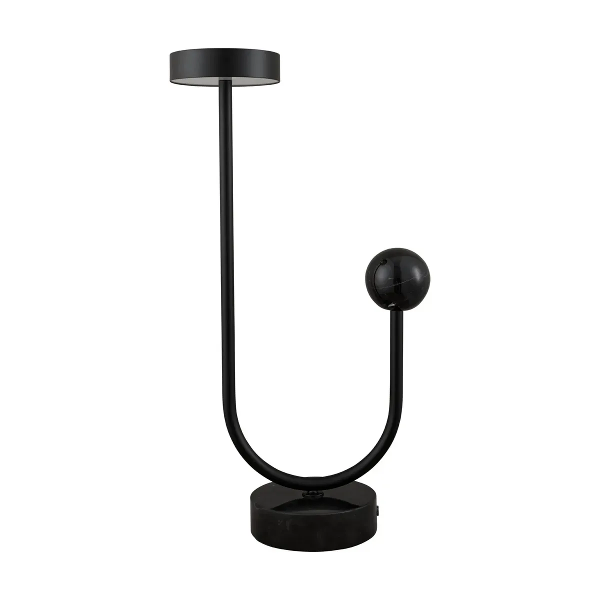 Lampe de table en acier et base en marbre noir 56 cm Grasil - AYTM