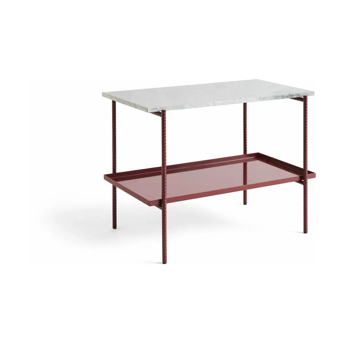Table d'appoint en marbre et piètement en acier rouge 55 cm Rebar - Hay