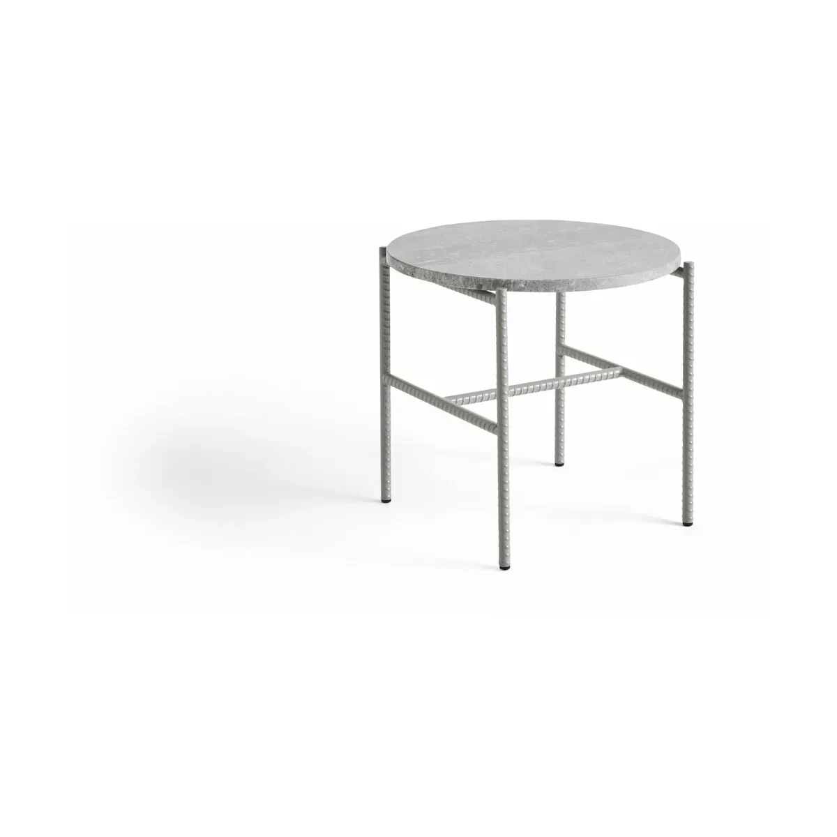 Table d'appoint ronde en marbre et piètement en acier gris 40 cm Rebar - Hay