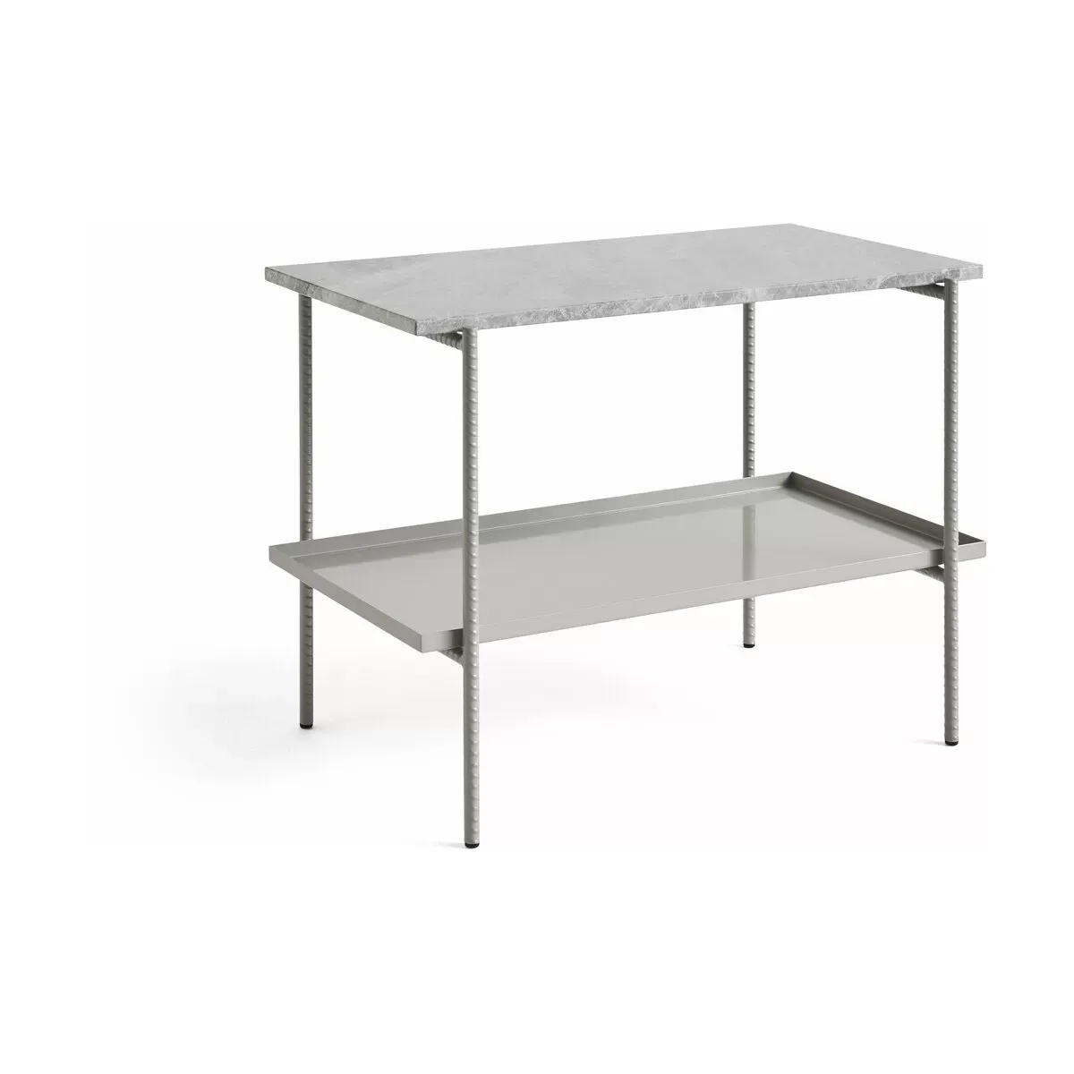 Table d'appoint en marbre et piètement en acier gris 55 cm Rebar - Hay