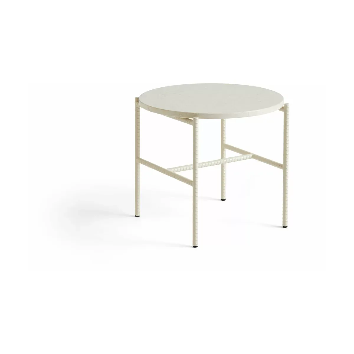 Table d'appoint ronde en marbre et piètement en acier blanc 40 cm Rebar - Hay