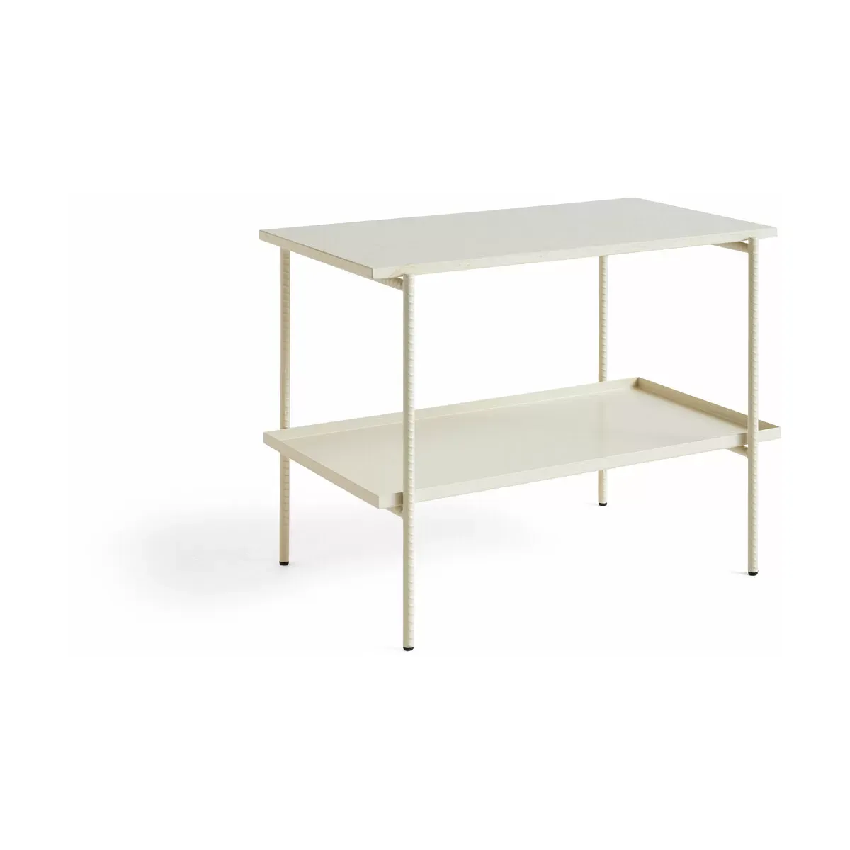 Table d'appoint en marbre et piètement en acier blanc 55 cm Rebar - Hay