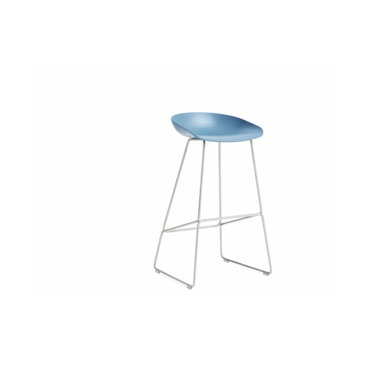 Tabouret de bar en plastique recyclé bleu azure et pieds en acier 75 cm AAS 38 2.0 -