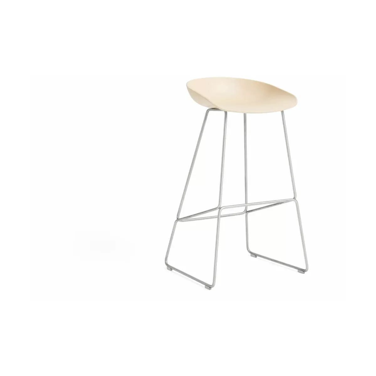 Tabouret de bar en plastique recyclé pêche et pieds en acier 75 cm AAS 38 2.0 - HAY
