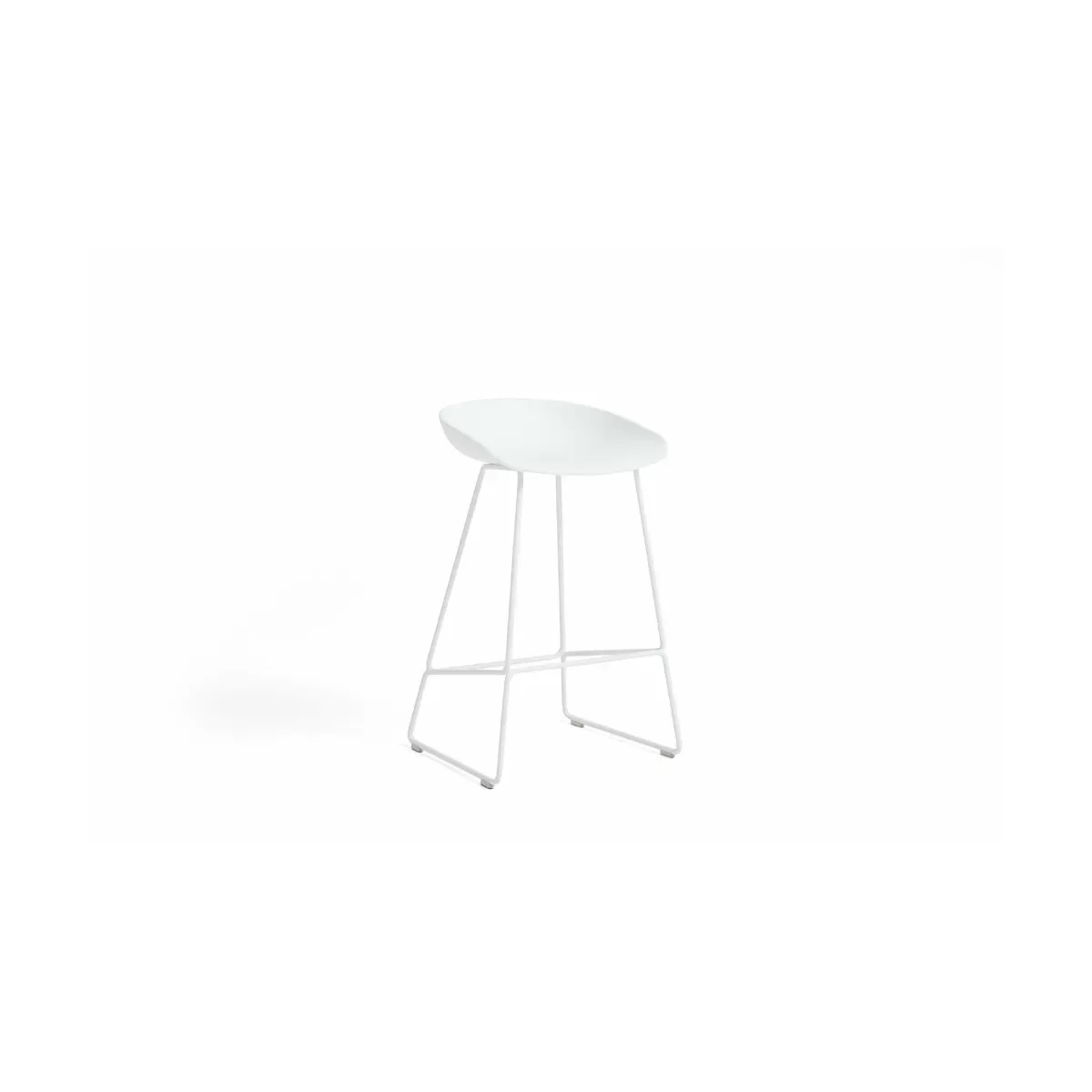 Tabouret de bar en plastique recyclé blanc et pieds en acier blanc 65 cm AAS 38 2.0 -