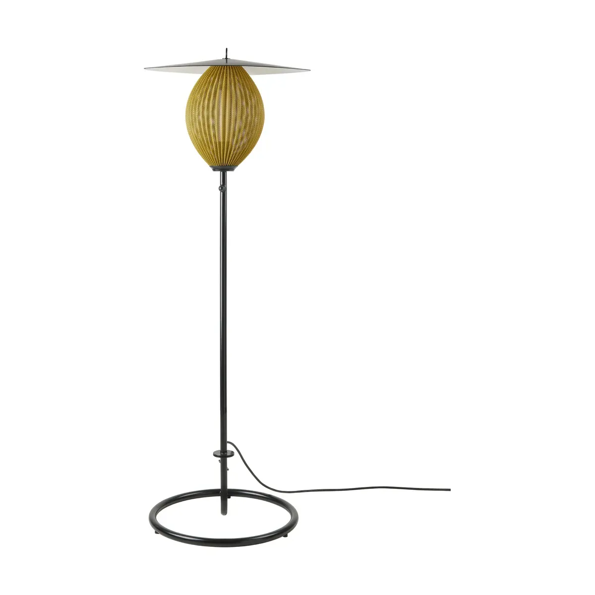 Lampadaire de jardin moutarde doré et métal noir 128 cm Satellite - Gubi