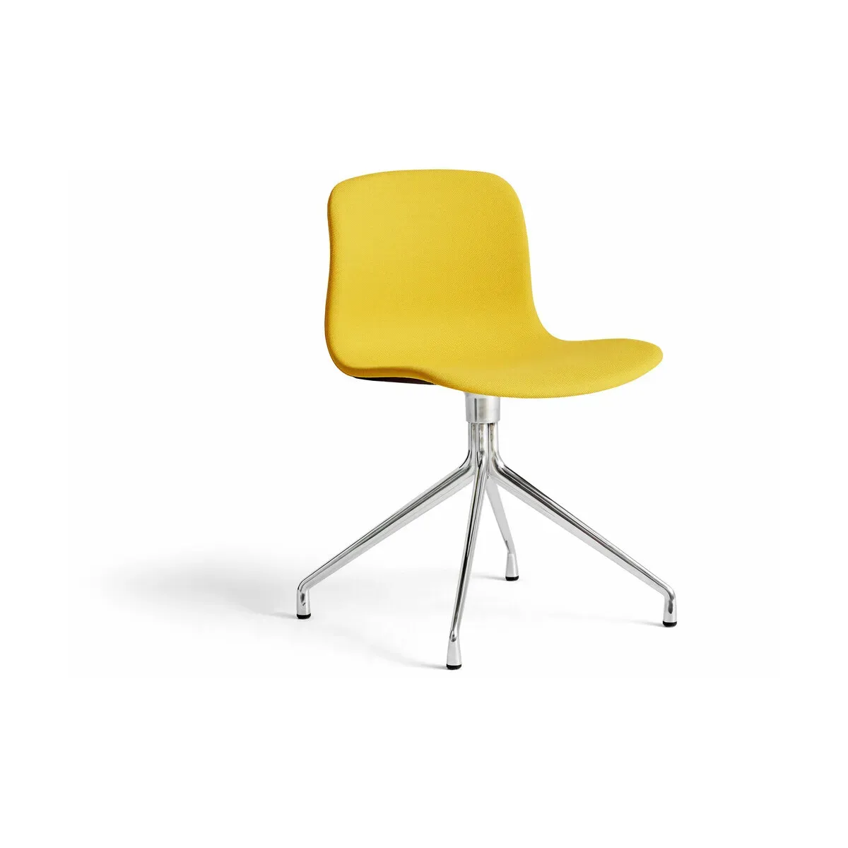 Chaise pivotante en tissu jaune steelcut trio 446 et aluminium poli AAC 11 - Hay