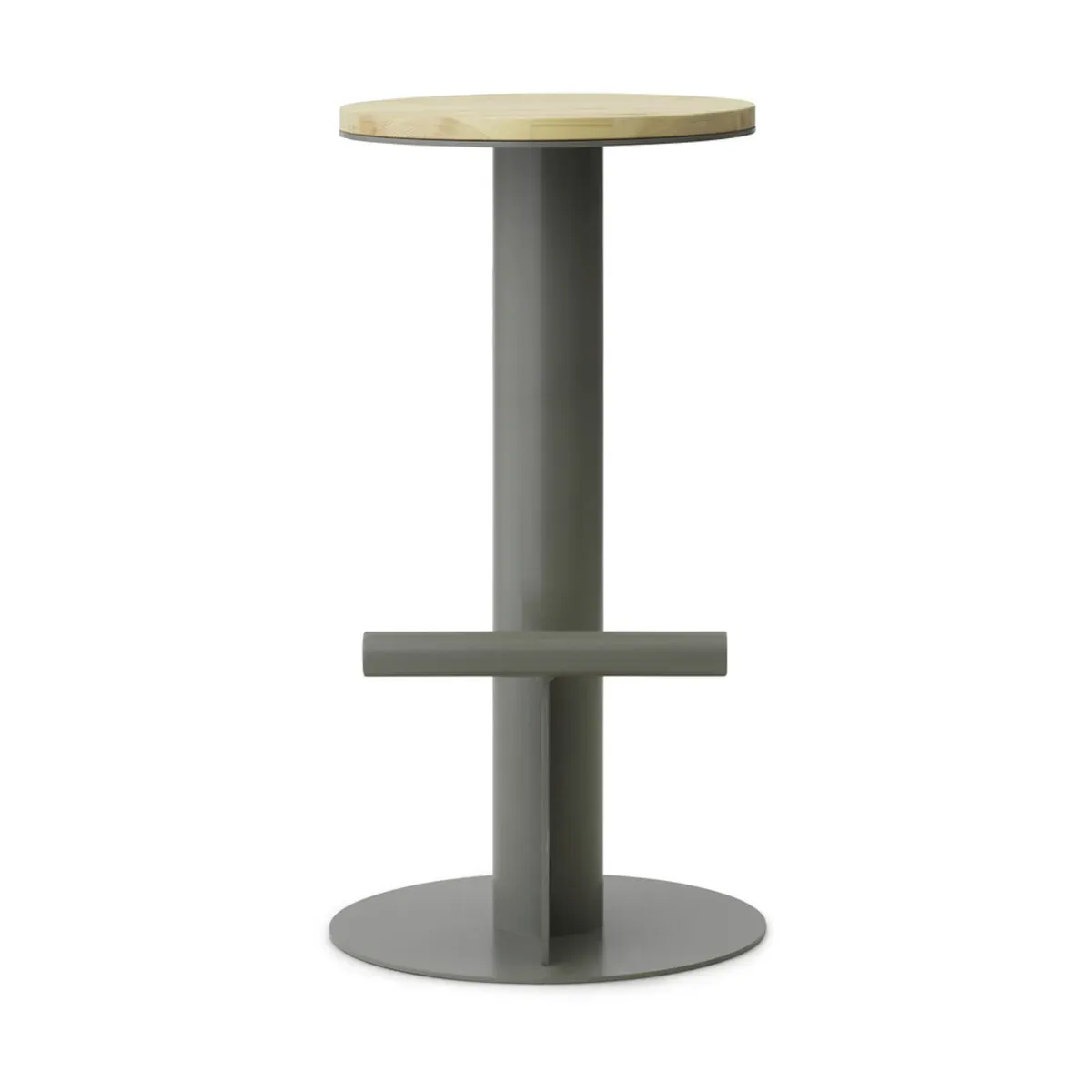 Tabouret de bar en bois de pin et acier gris 75 x 40 cm Pole - Normann Copenhagen