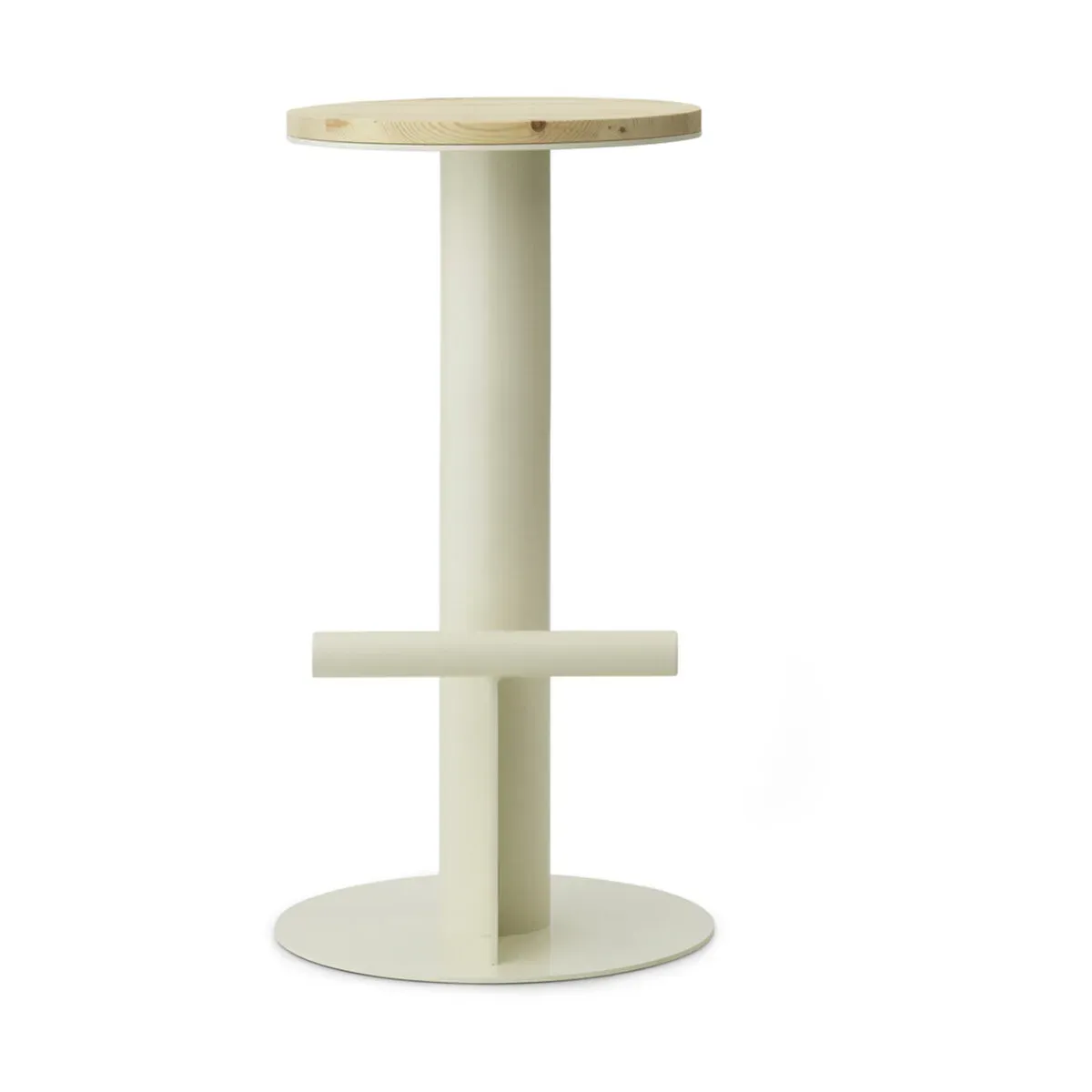 Tabouret de bar en bois de pin et acier beige 75 x 40 cm Pole - Normann Copenhagen