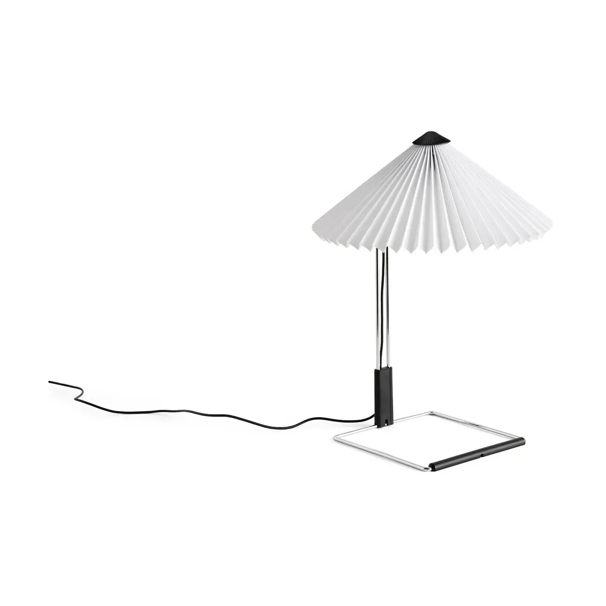 Petite lampe de table blanche et acier miroir Matin - HAY