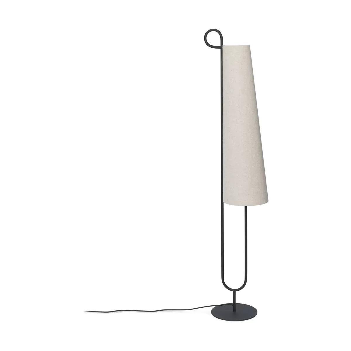 Lampadaire en tissu naturel et fer noir 150 cm Ancora - Ferm Living