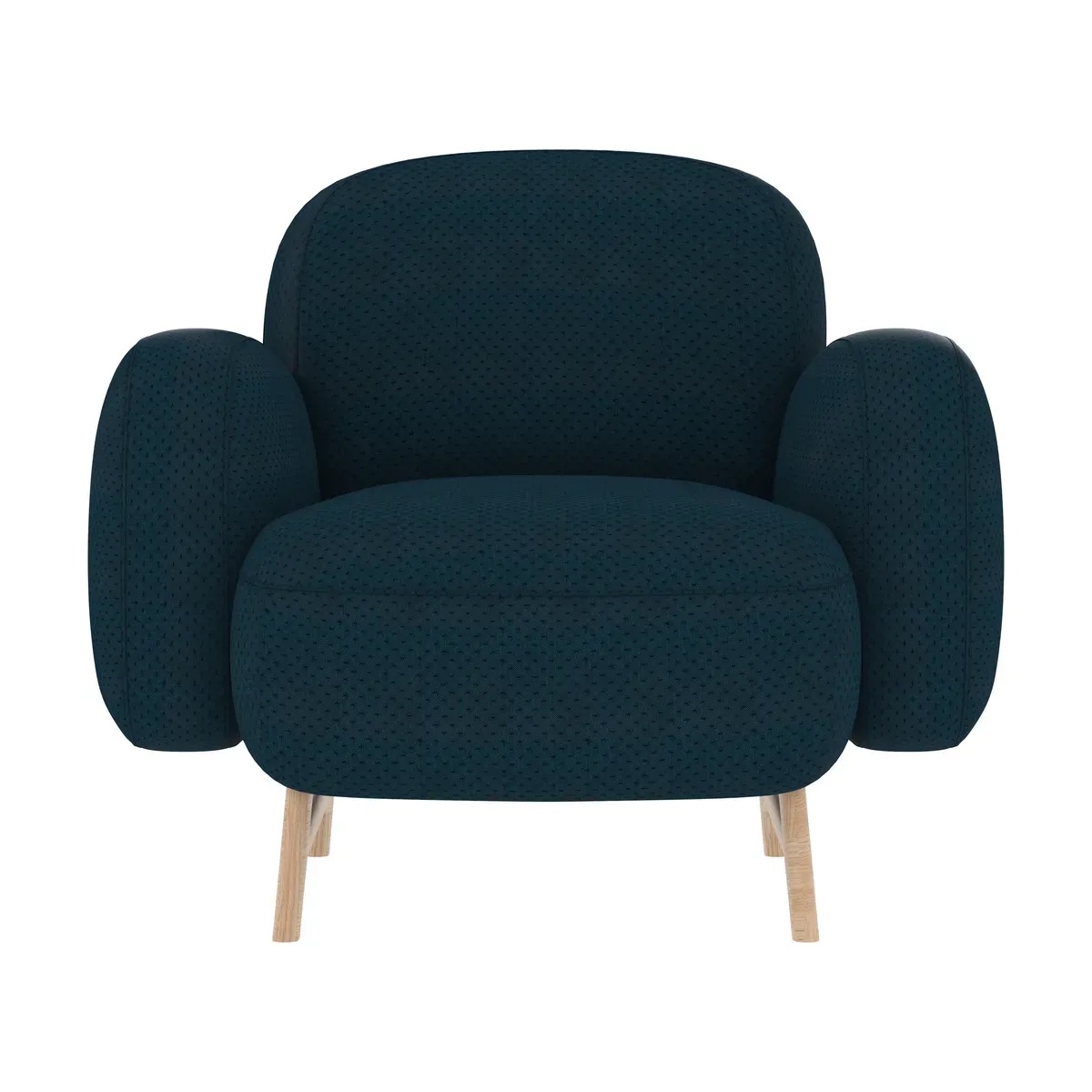 Fauteuil en tissu bleu cobalt Auguste - Hartô
