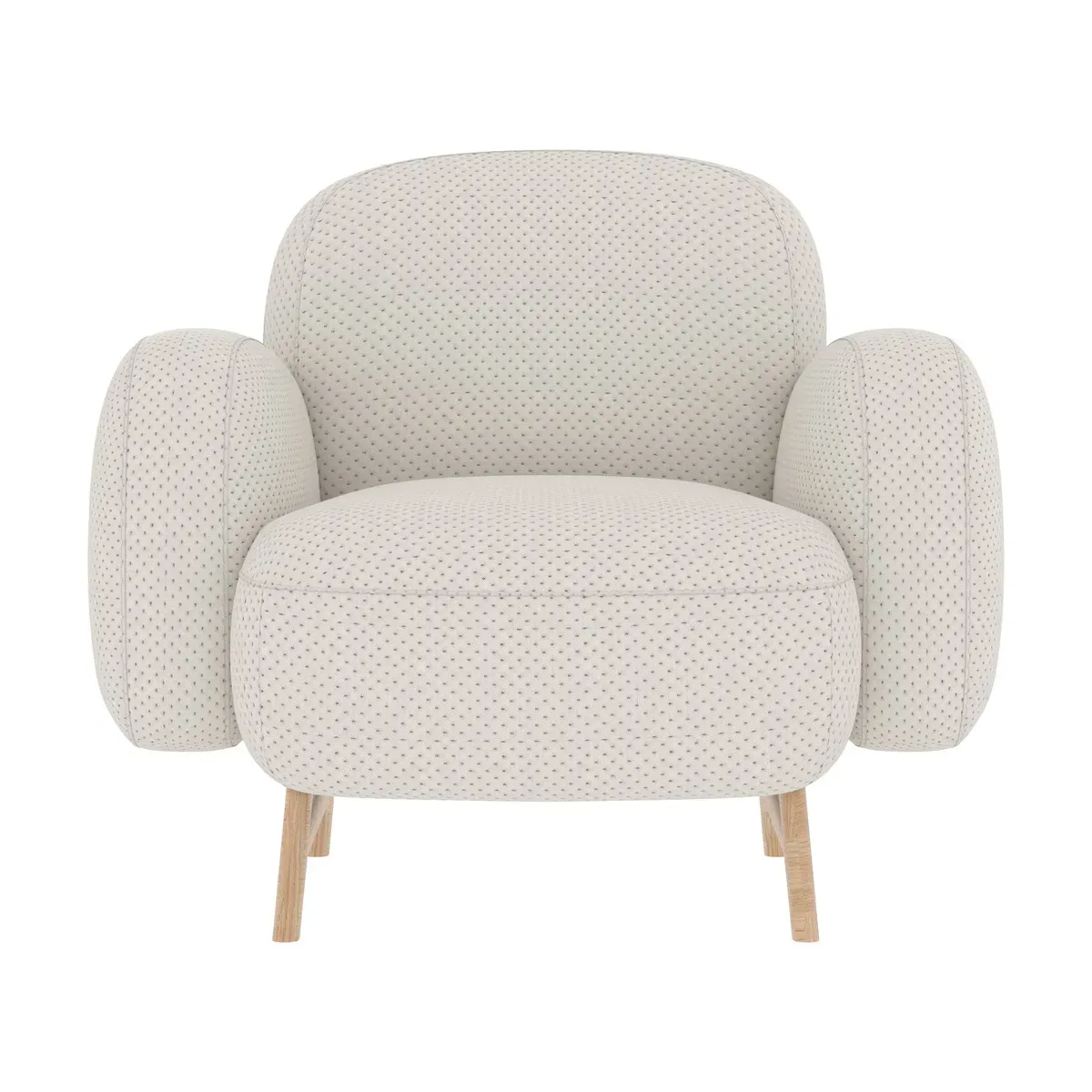 Fauteuil en tissu gris perle Auguste - Hartô