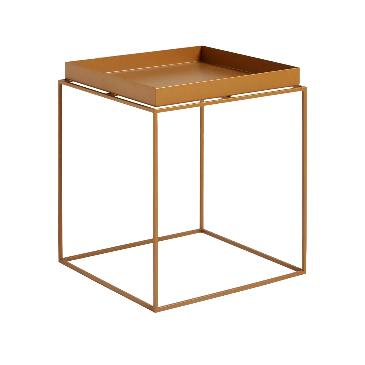 Table basse carrée en métal caramel 40 x 40 x 44 cm Tray - HAY