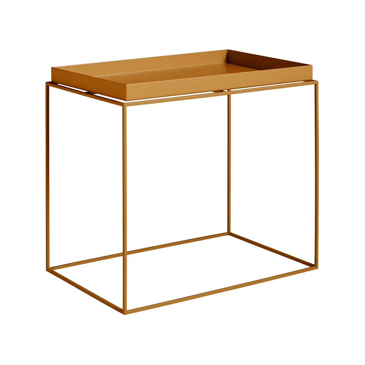 Table d'appoint rectangulaire en métal caramel 40 x 60 x 54 cm Tray - HAY