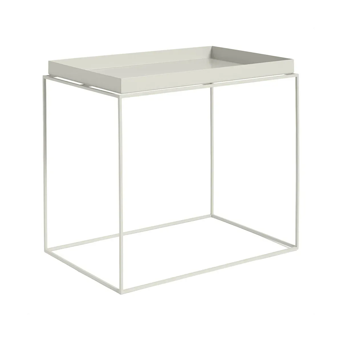 Table d'appoint rectangulaire en métal gris 40 x 60 x 54 cm Tray - HAY
