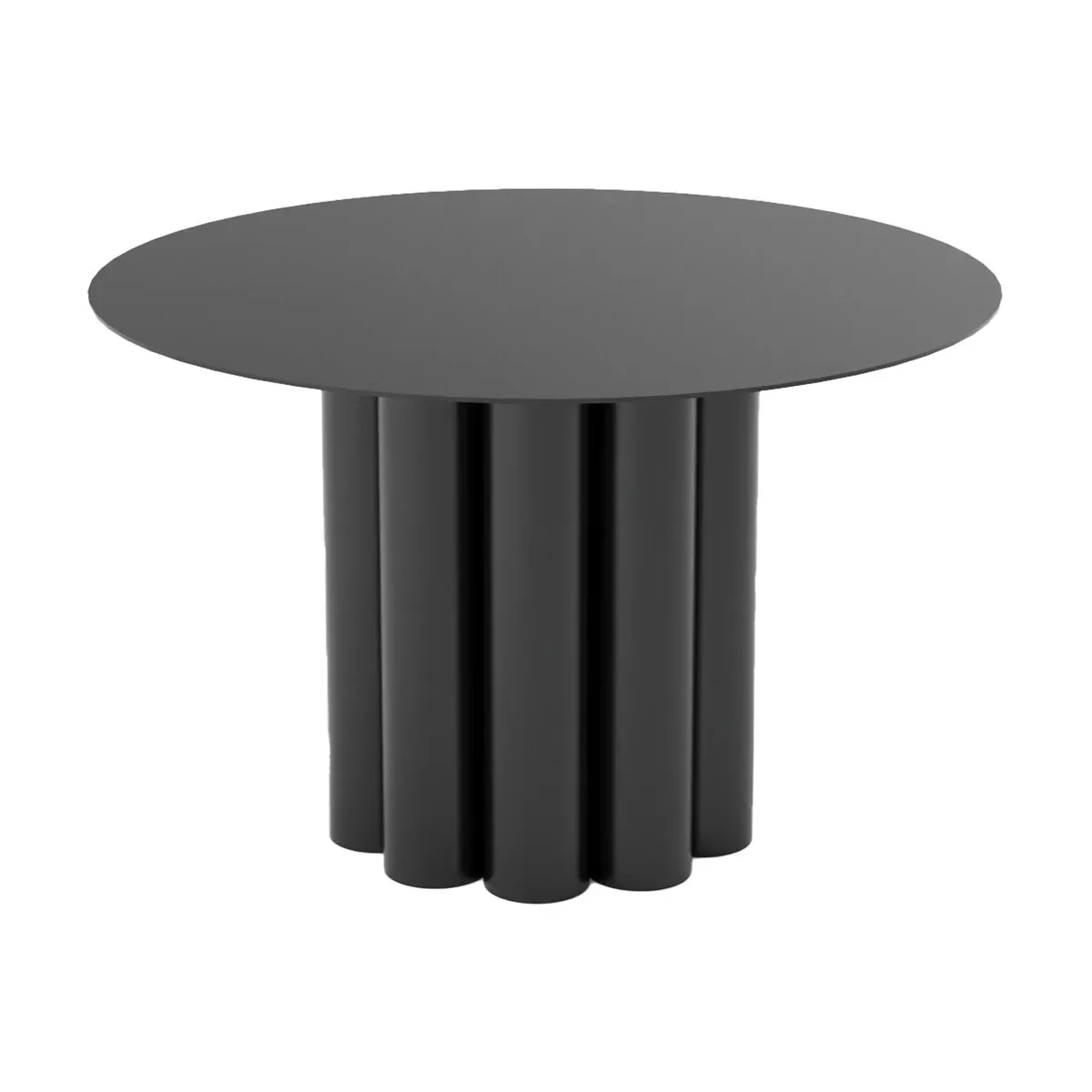 Table basse ronde en acier noir 60 x 38 cm Octave - Resistub