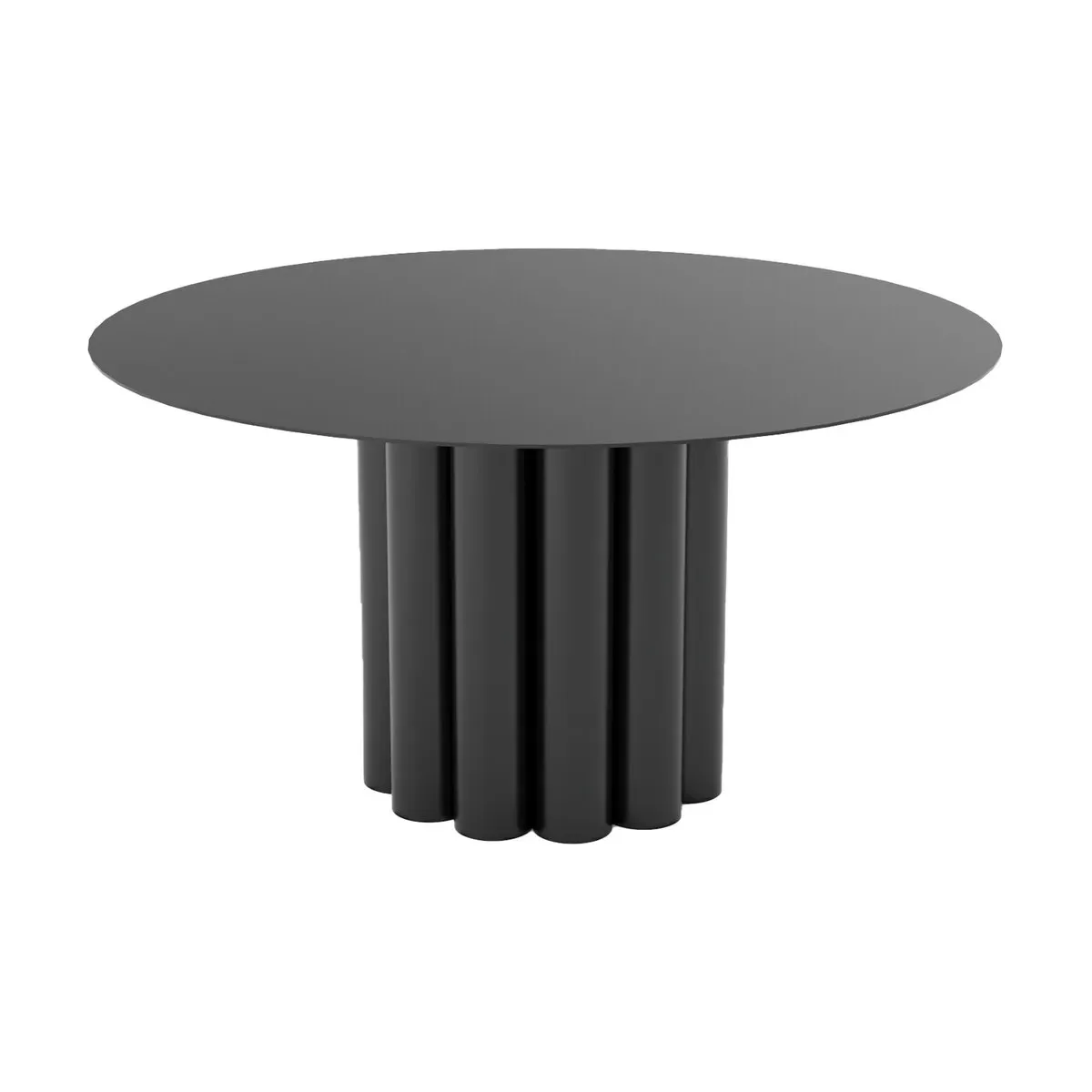 Table basse ronde en acier noir 80 x 42 cm Octave - Resistub