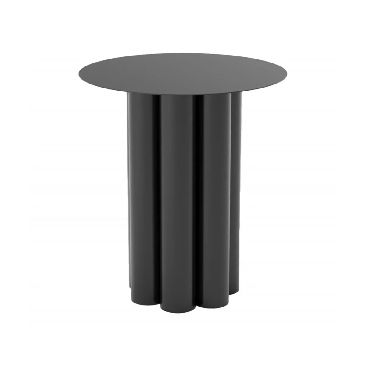 Table d'appoint ronde en acier noir 40 x 49 cm Octave - Resistub
