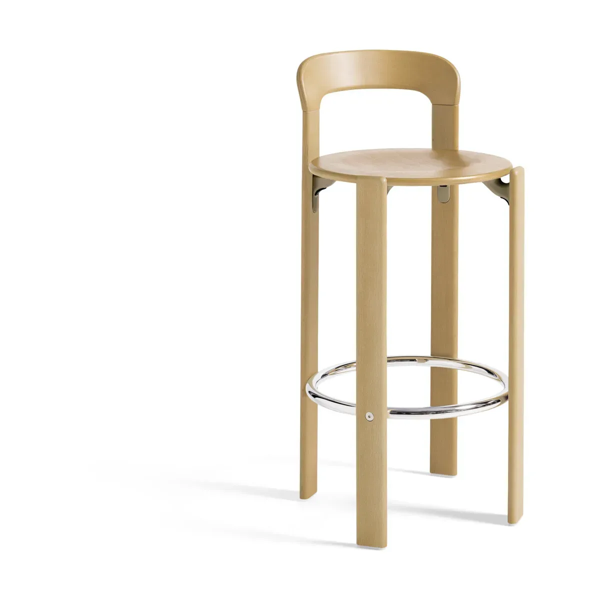 Chaise de bar acier et plaquage hêtre 75 cm Rey - Hay