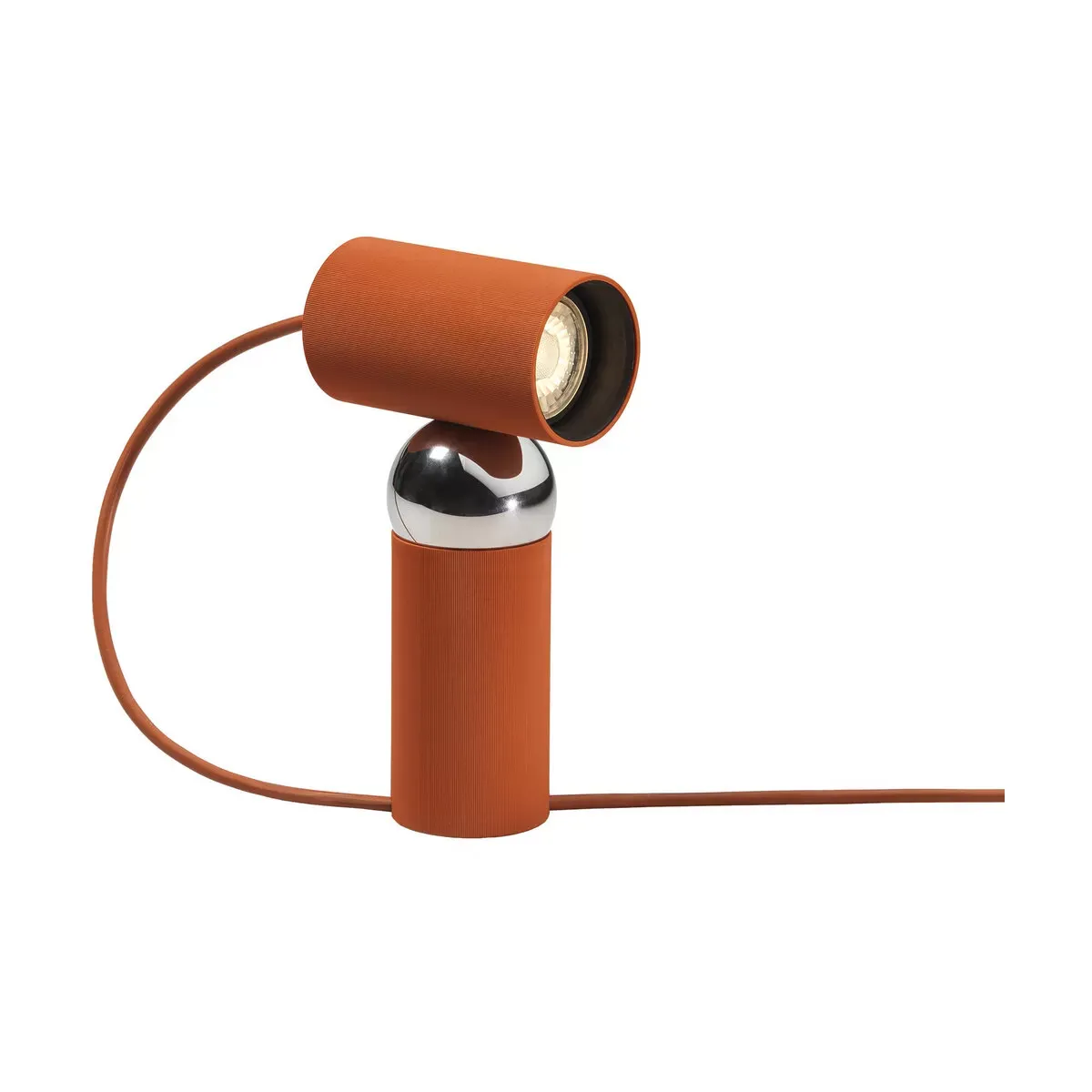 Lampe de table orientable en polycarbonate tomate 10,4x20,3cm Bilboquet - Flos