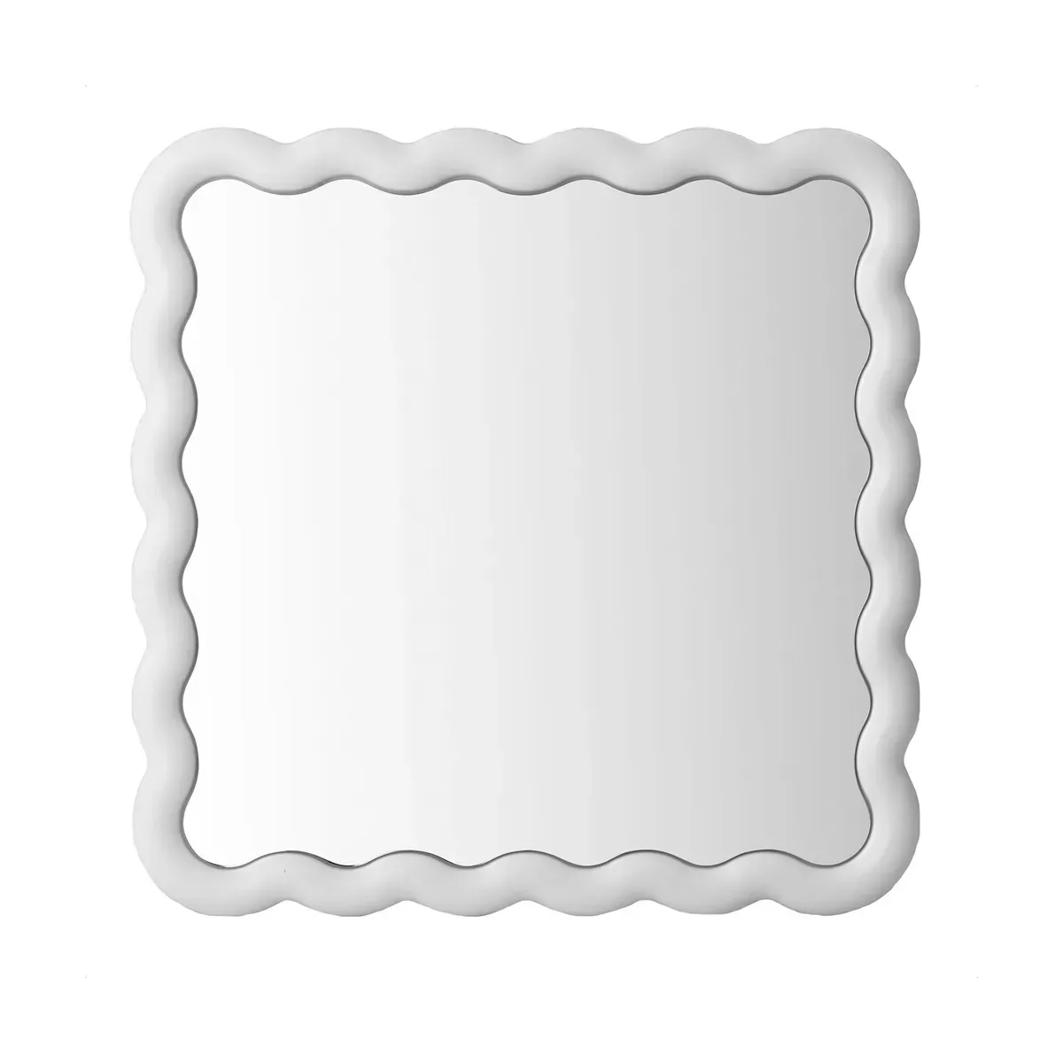 Miroir carré en verre et acier blanc 80 x 80 cm Illu - Normann Copenhagen