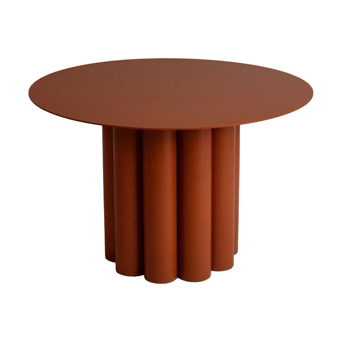 Table basse ronde en acier terracotta 60 x 38 cm Octave - Resistub